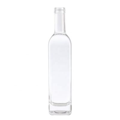 Factory price recyclable custom design glass bottle regular square hot stamping 500mll empty vodka glass bottle 