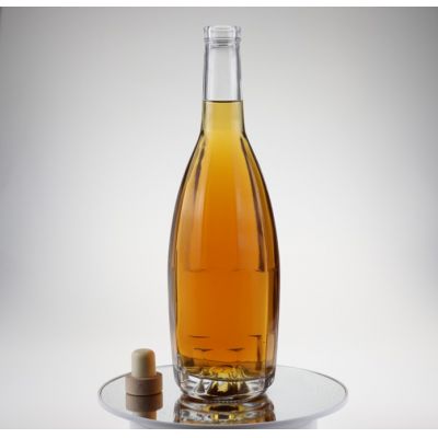 Crystal Clear Glassware corrugated glass bottle of scotch whisky with Removable cap Bar party Decoration 