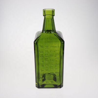 750ml Antique Green Liquor Glass Bottle Glass Wine Bottle 