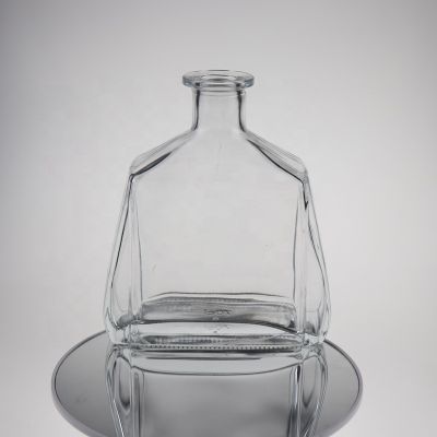 700ml Clear Empty High Transparent Empty Glass Reed Diffuser Bottle / Empty Flat Round WIne Bottle 