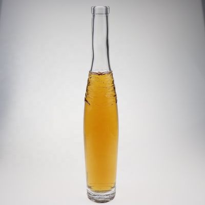 375ml Small Mouth Short Neck Whiskey Bottle Glass Square Shape Bottle Collar Simple Thick Bottom 