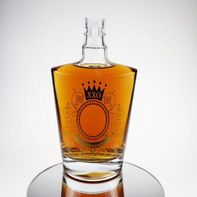 Customize glass cognac/xo bottle 750ml with gold hot stamping 