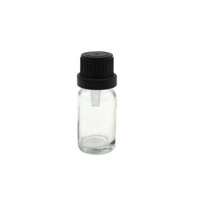 Custom Eco friendly 10ml Empty Round Clear Cosmetic Essential Oil Dropper Bottles