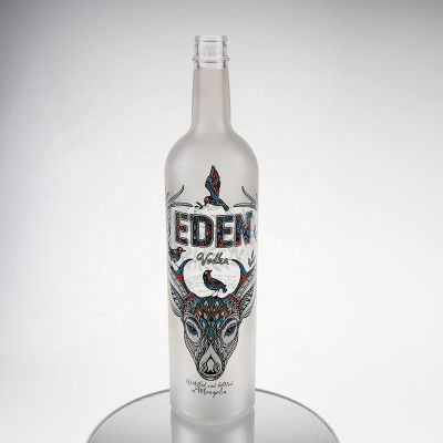 750ml cylinder frosting glass vodka bottle with decal label 