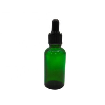 Stocked 1oz/30ml green empty e liquid glass cosmetic bottle manufacturer for CBD bear oil 