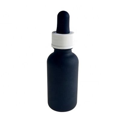 30ml matte black glass dropper bottle for essential oil 