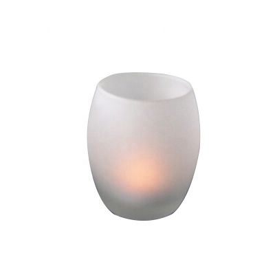 Wholesale empty luxury matte white frosted glass candle jar for home decorative 