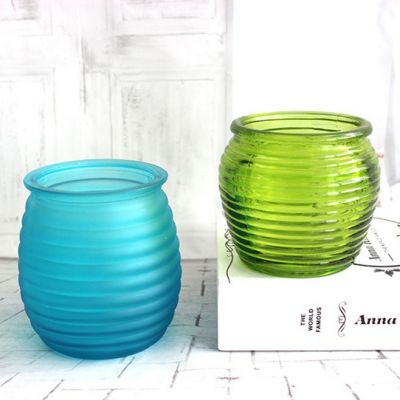 creative color scented candle glass jar for wedding home lead free glass Candle Cup Holders Aromatherapy candle glass container 