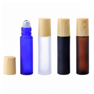 Hot Sale Rainbow Color Frosted Red Yellow Blue Green 5ml Glass Essential Oil Roll On Perfume Bottle 
