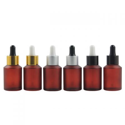 Quick shipping 30ml high quality empty red essential oil/serum/e liquid glass dropper bottle
