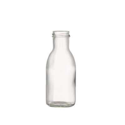 250ml clear glass juice bottle glass beverage bottles with lid 