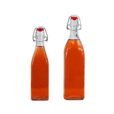 250ml 500ml 1l square reusable long neck fruit wine juice beer milk beer soda glass bottles 