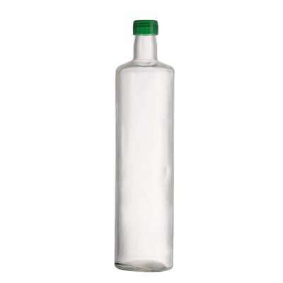 1000ml clear square Round glass bottle for cooking olive oil with cork 