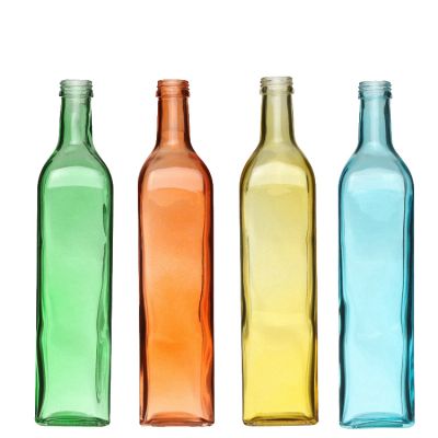 Wholesale marasca colored oil and vinegar glass bottles kitchen round glass olive oil bottle