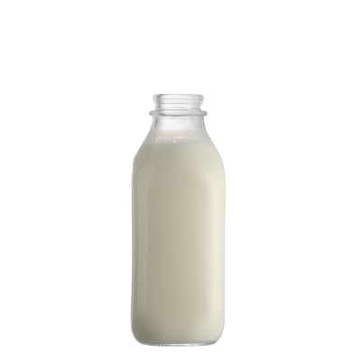 Custom Decal Clear Square 1 L Large Liter 1000ml Milk Glass Bottle with Lid Wholesale 