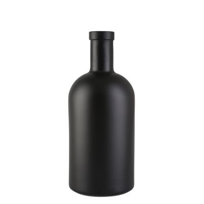 Wholesale fancy black personalized vodka bottle 750ml glass bottle for vodka