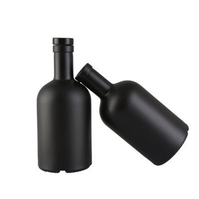 Custom 200ml 375ml 500ml 700ml 750ml 1000ml Black oslo glass bottle vodka spirit wine bottle