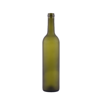 Wholesale empty green 750ml dark green frosted red wine glass bottles 