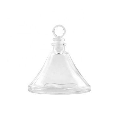 Fancy decoration art triangle shape glass empty reed diffuser bottle 100ml 