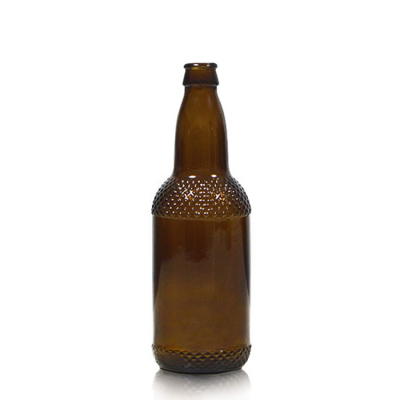 Cheap 500ml long neck amber beer crown cap glass bottle 