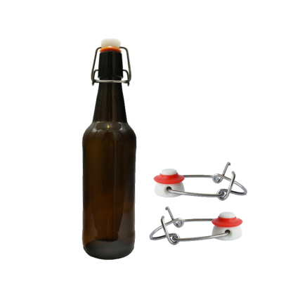 Swing top wholesale regular empty amber delicate stocked 500ml glass bottle for craft beer 