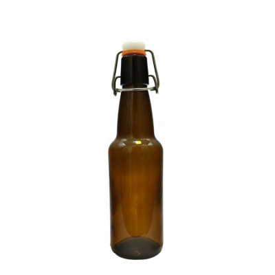 wholesale small 330ml amber swing top glass beverage bottle 