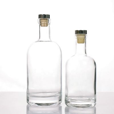 Glass Factory Round Shape Flint Beverage Glass Bottle 