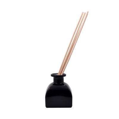 50ml black reed diffuser glass bottle with rattan 