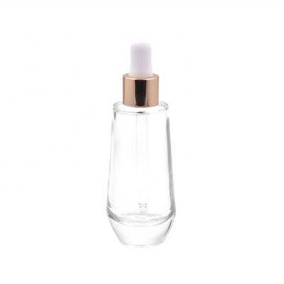 wholesale unique shape empty glass essential oil dropper bottle 