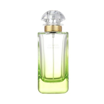 ODM OEM Empty Light Green/Dark Green/Blue/Purple 110ml Square Perfume Glass Bottle 