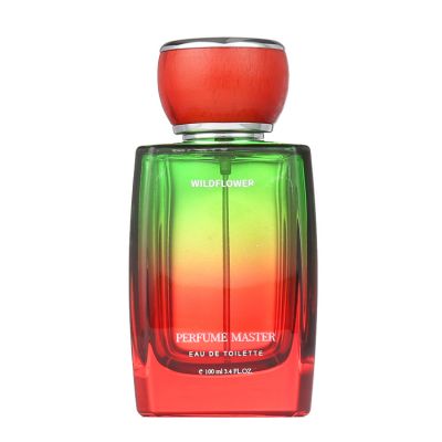 High Quality Red Green Gradient Empty Glass Perfume Bottle Atomizer 100ml Spray Bottles 