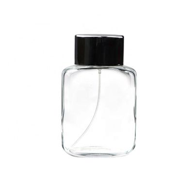 Manufacturer Custom Square Clear Glass Perfume Bottle 100ml 