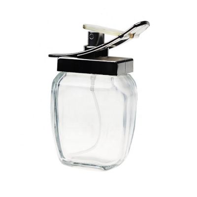 High Grade Square Clear Empty 120ml Perfume Bottle With Silver Cap 
