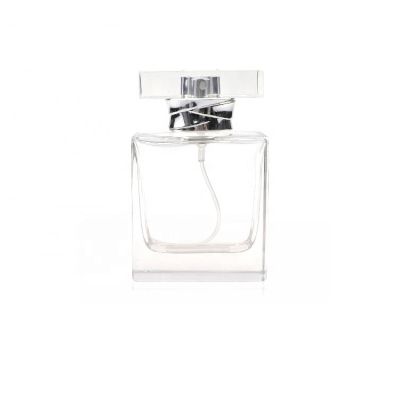 Wholesale Square uv Printing Glass Perfume Bottle 50ml 100ml Luxury