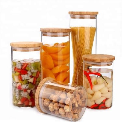 Wholesale kitchen decorative food storage container glass jam jar borosilicate glass jar