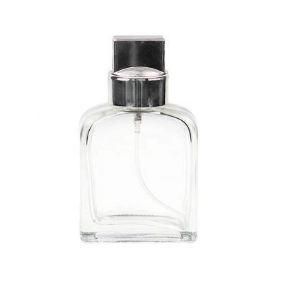 100ml Flat Square Bottle Silver UV Electroplated Cap Men Cologne Spray Perfume Bottle 