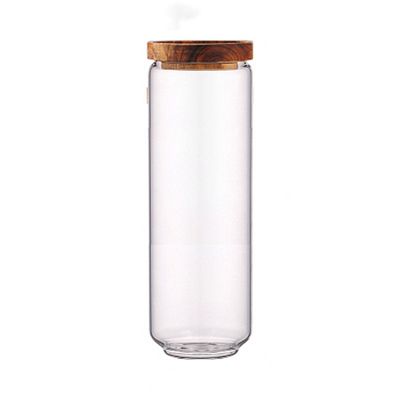 Heat Resistant High Borosilicate 1300ml Borosilicate Glass Jars with Wooden Lids