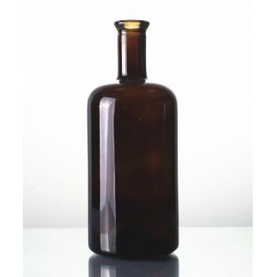375ml 750ml Wholesale Amber Color High Flint Alcohol Wine Glass Bottles For Whiskey Vodka 