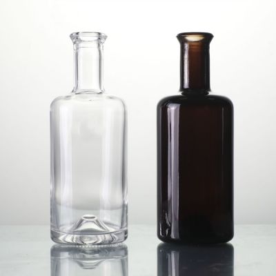 Customized design classic long necked empty 750 ml liquor bottle 