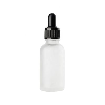 10ML 15ML 50ML White/Frosted Glass Bottle with Black/White Lid for Essential Oil Packaging 