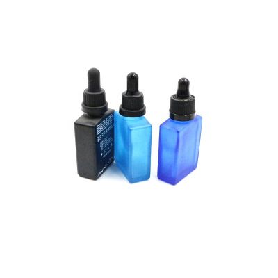 Hote sale custom made 30ml square rectangle glass dropper bottles Empty bottle for essential oil