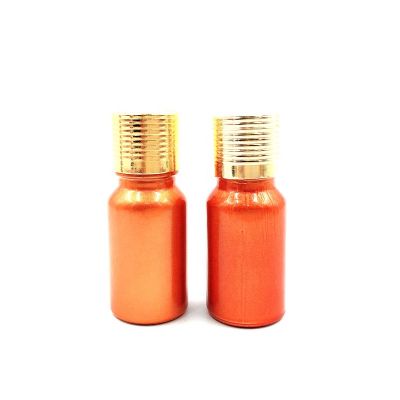 15ML Electroplating Orange Glass Essential Oil Bottle with Gold Dropper 