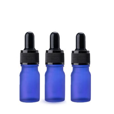 5ML Blue Glass Dropper Bottle for Beauty Essential Oil Packaging 