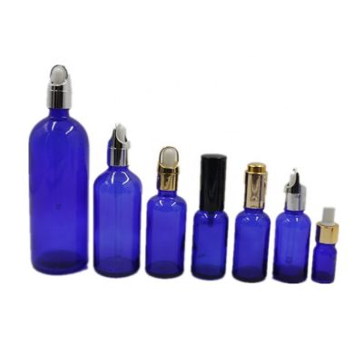 10ml 15ml 30ml 50ml 100ml Bule Essential oil bottle glass bottle with different caps 