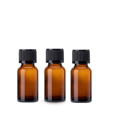 5ML 15ML Amber Frosted Glass Essential Oil Bottle with Black Cap 