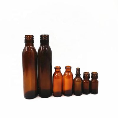 Wholesale different volume Amber Essential Oil Glass Bottle OEM 