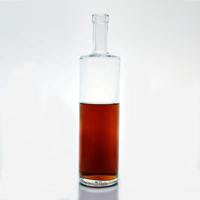 product custom Simple Design Round Extra Flint round rectangular Run Tequila brandy glas 750 ml glass bottle 