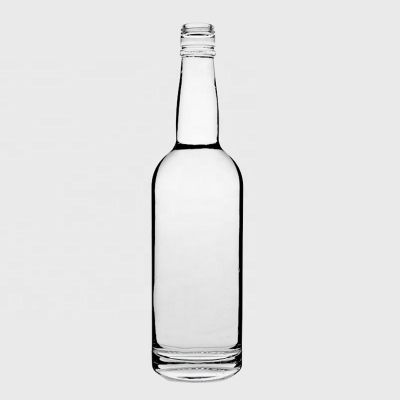 China Wholesale Best Design Round Shape 700ml Whisky Tamper Proof Ropp Screw Lid Clear Whiskey 750 ml Glass Bottle With Cap 
