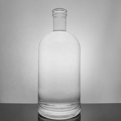Empty Round 1000ml Vodka Alcohol Bottle With Cork Tops Wholesale Liquor 1l Glass Spirit Bottles With Corks