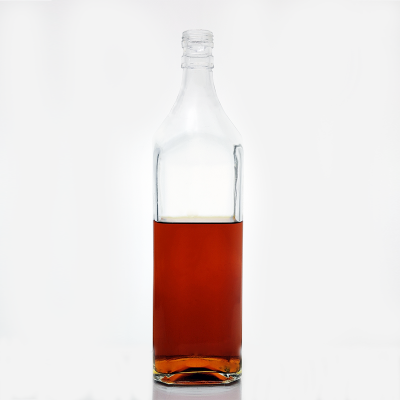 square shape screw top clear empty XO liquor Gin extra white alcohol drink red wine 1L glass bottle 
